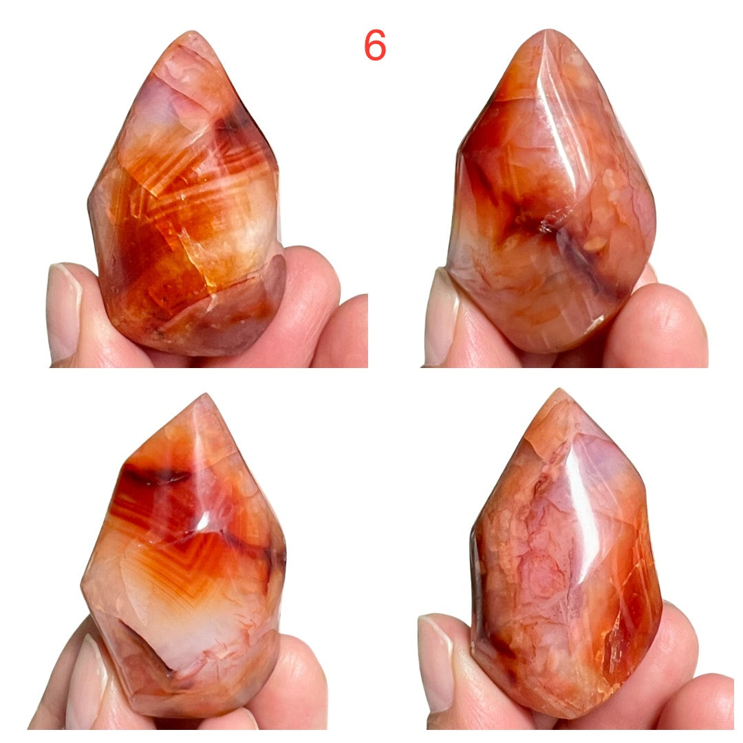 Carnelian Flames Healing Crystal Carvings YOU CHOOSE