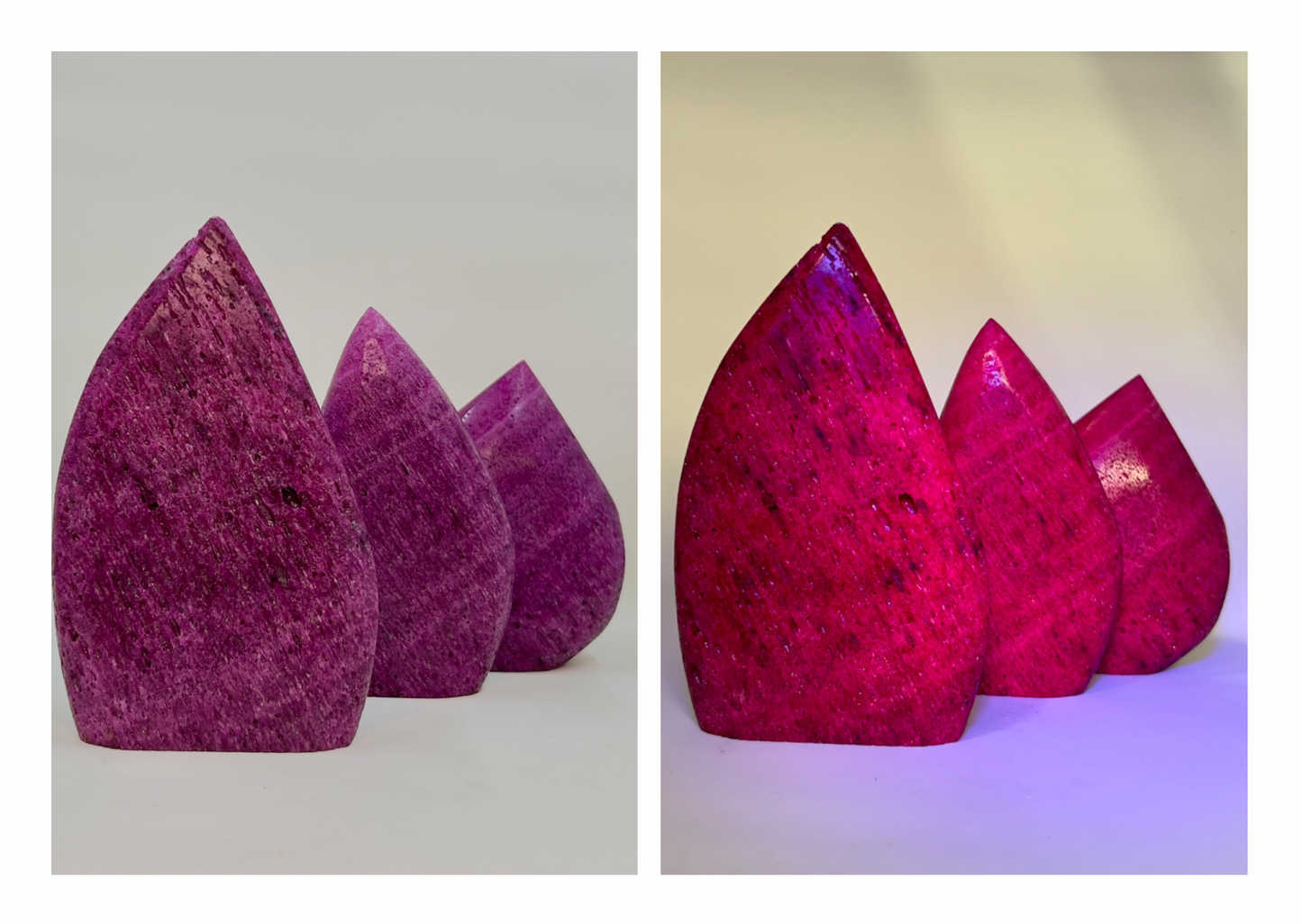 Honeycomb Ruby Flames UV Reactive Crystal Carvings YOU CHOOSE