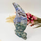 Moss Agate Moon Purple Chalcedony Rare Druzy Crystal Carving 844g 205mm