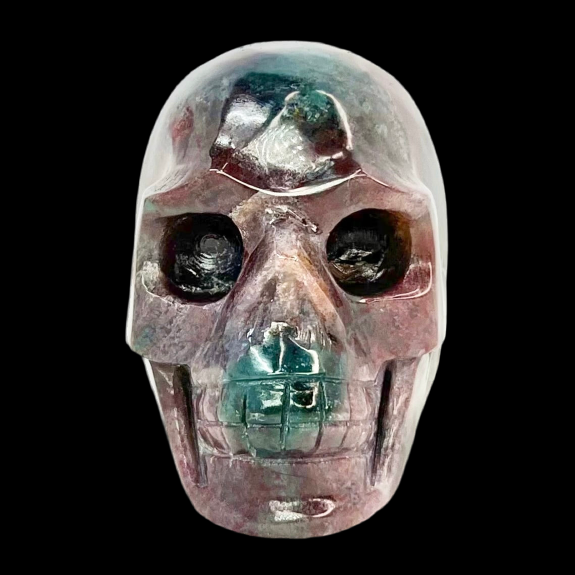 Ocean Sea Jasper Skull Crystal Skull Carving 470g