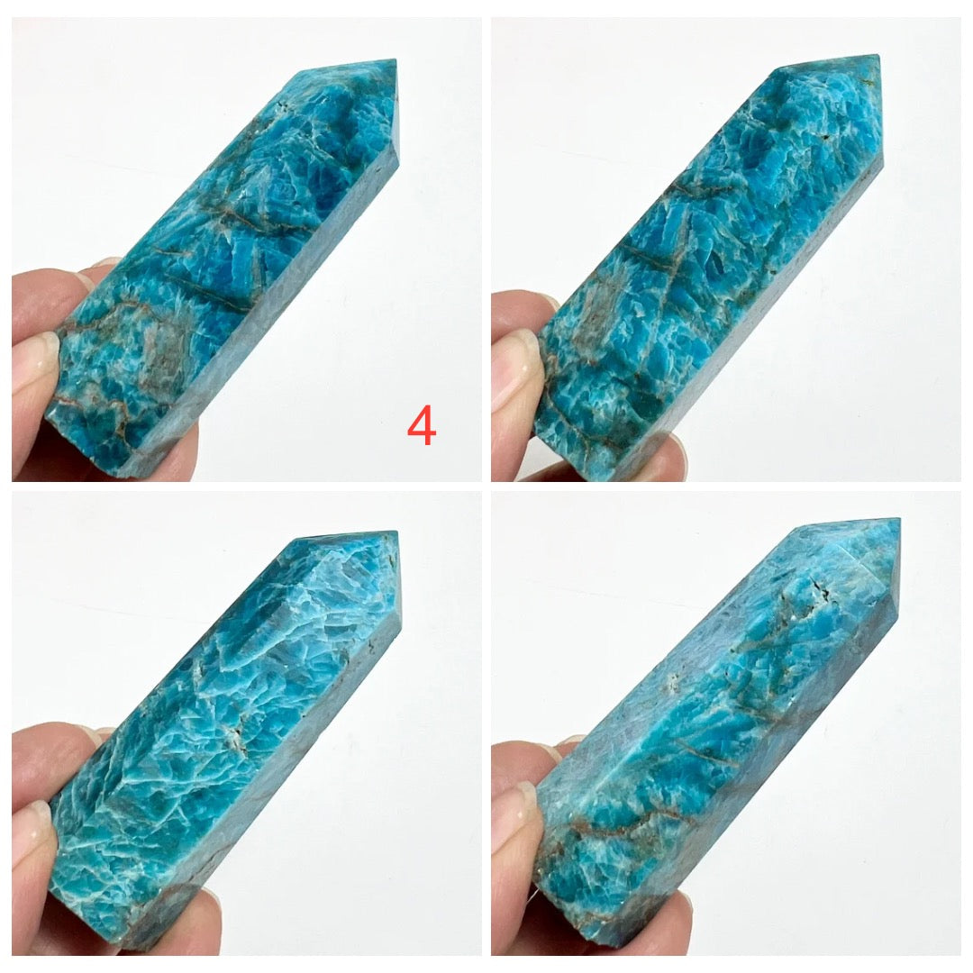 Blue Apatite Points Towers Crystal Generator YOU CHOOSE