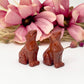 Small Red Jasper Wolves Dogs Crystal Carvings YOU CHOOSE
