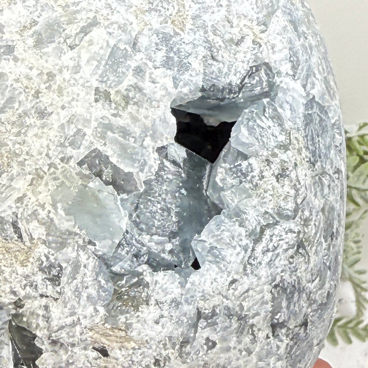 Celestite Celestine Large Egg with Stand Large Geode Cluster Crystal 997g