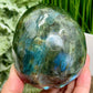 Labradorite Skull Hollow Jaw Healing Crystal Carving 948g