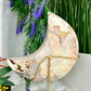 Pink Amethyst Moon Crescent with Stand Crystal Carving 1132g