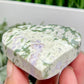 Lucky Jade Purple Stichtite Green Serpentine Heart Crystal Carving 130g