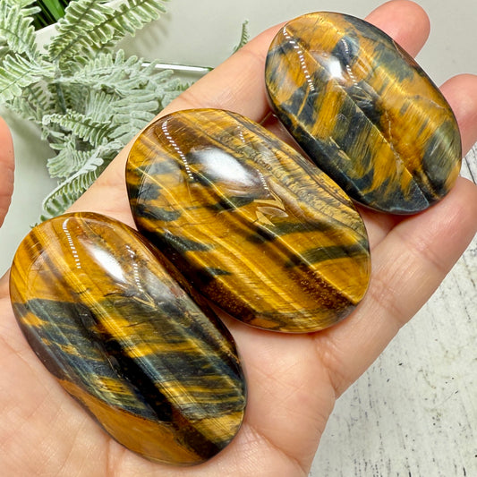 Blue Tigers Eye Hawks Eye Palm Stones Worry Crystals YOU CHOOSE