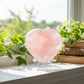 Rose Quartz Heart with Stand High Quality Translucent Crystal Carving 226g