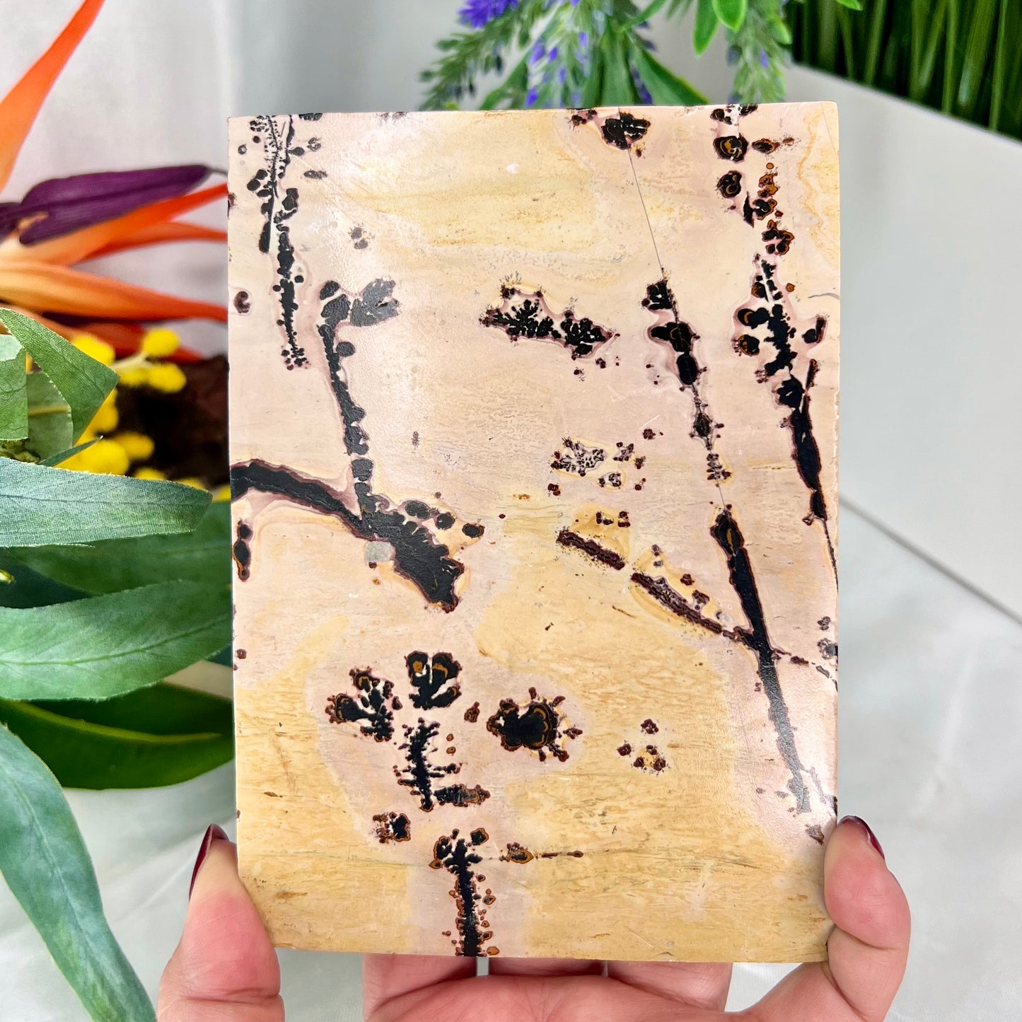 Dendritic Jasper Slab Crystal Slab Carving 417g