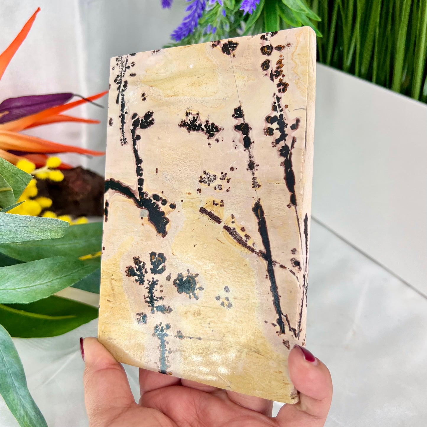 Dendritic Jasper Slab Crystal Slab Carving 417g