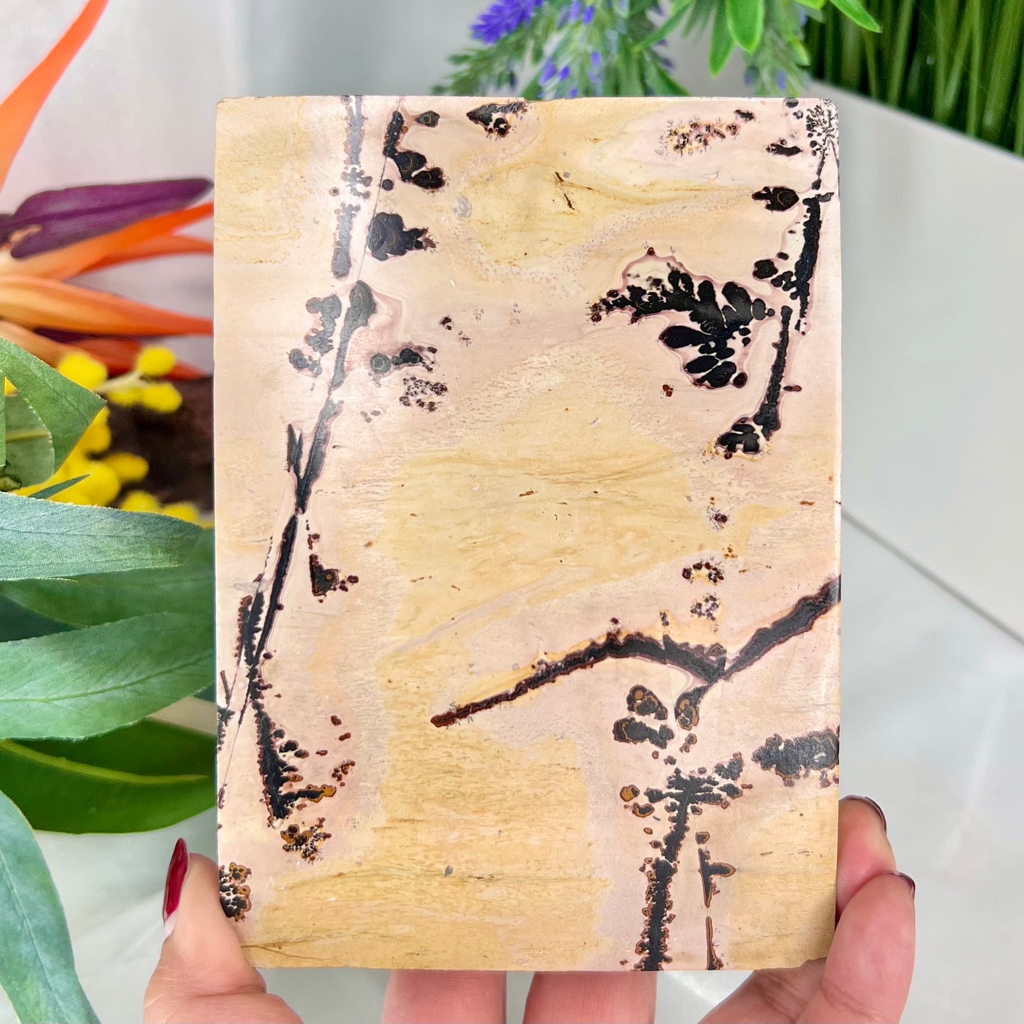 Dendritic Jasper Slab Crystal Slab Carving 417g