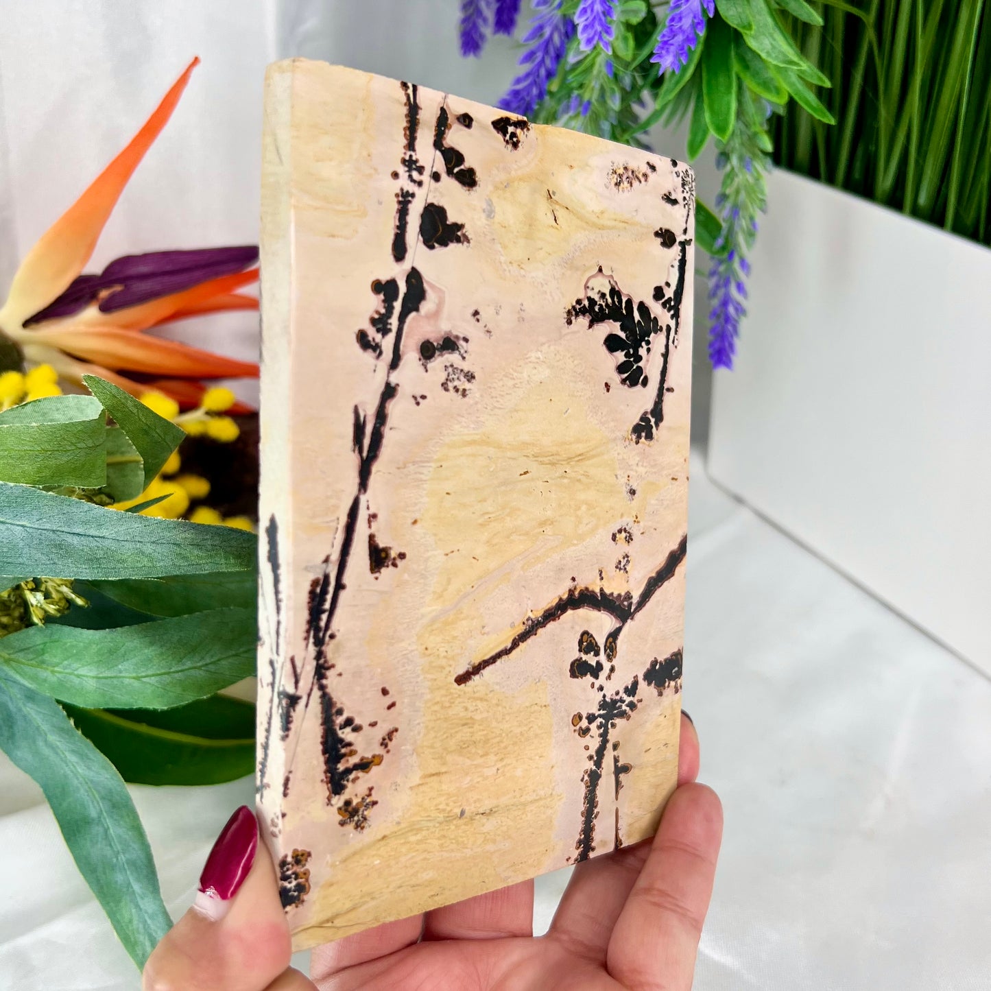 Dendritic Jasper Slab Crystal Slab Carving 417g