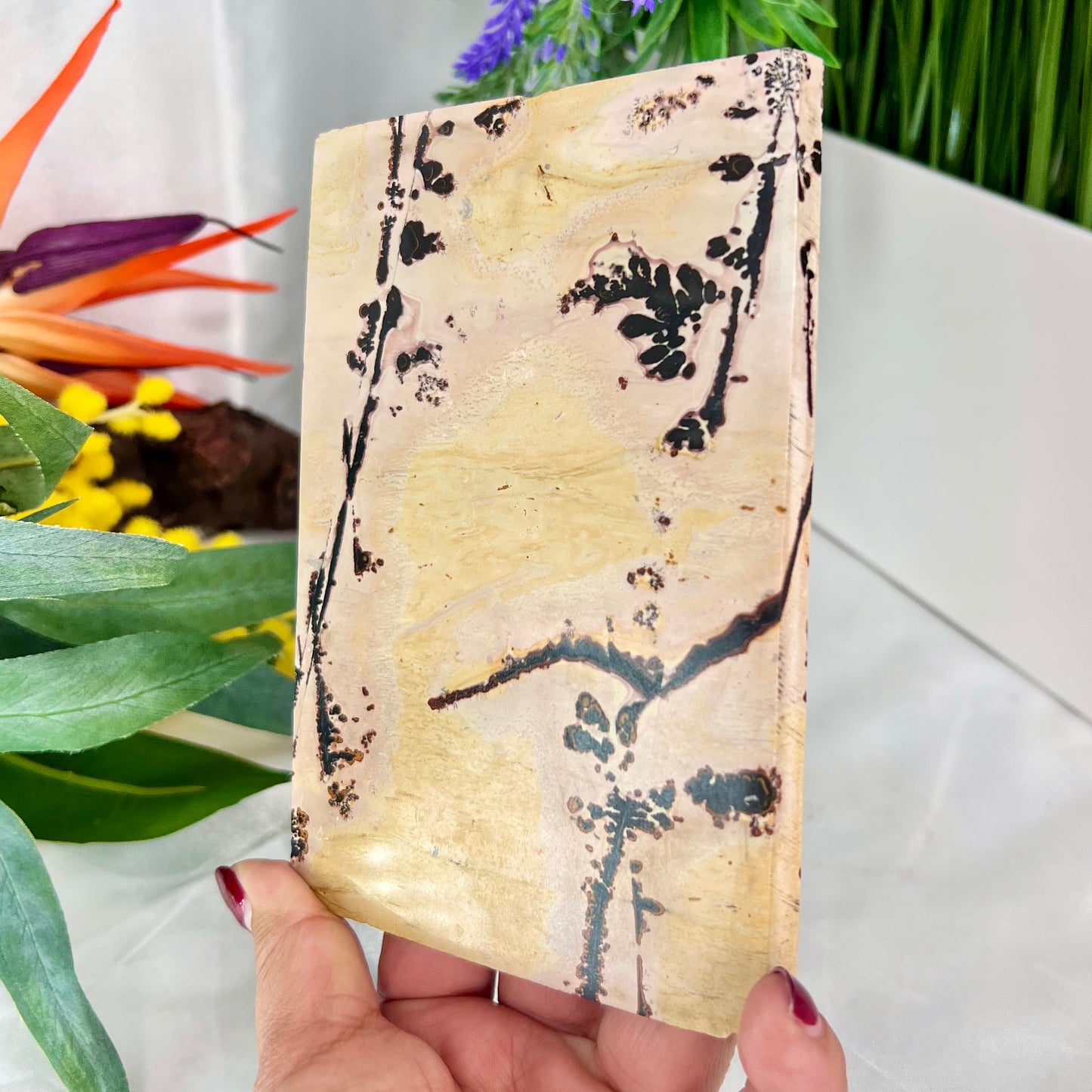 Dendritic Jasper Slab Crystal Slab Carving 417g