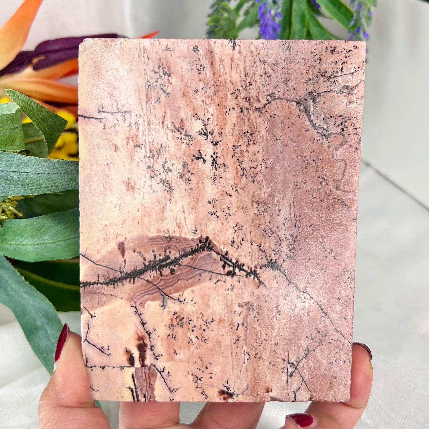 Dendritic Jasper Slab Crystal Slab Carving 376g