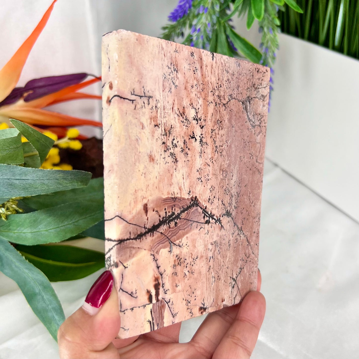 Dendritic Jasper Slab Crystal Slab Carving 376g