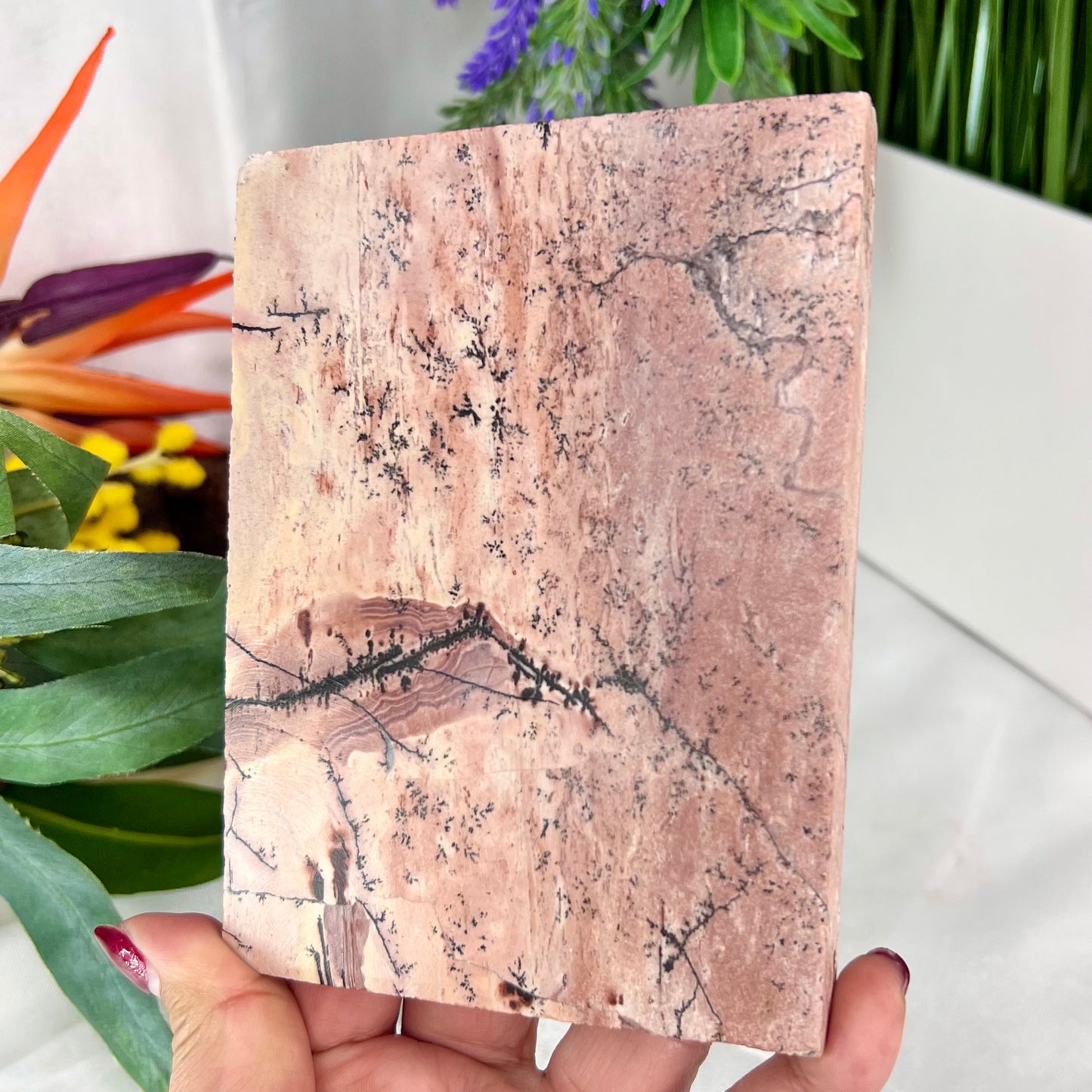 Dendritic Jasper Slab Crystal Slab Carving 376g