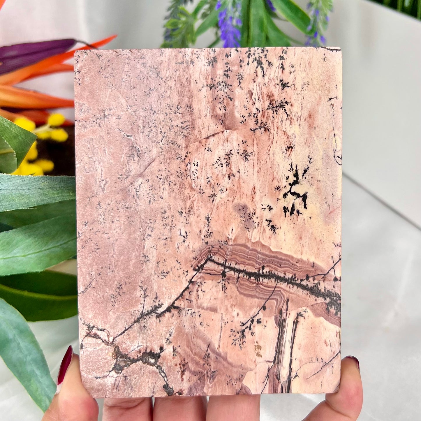 Dendritic Jasper Slab Crystal Slab Carving 376g
