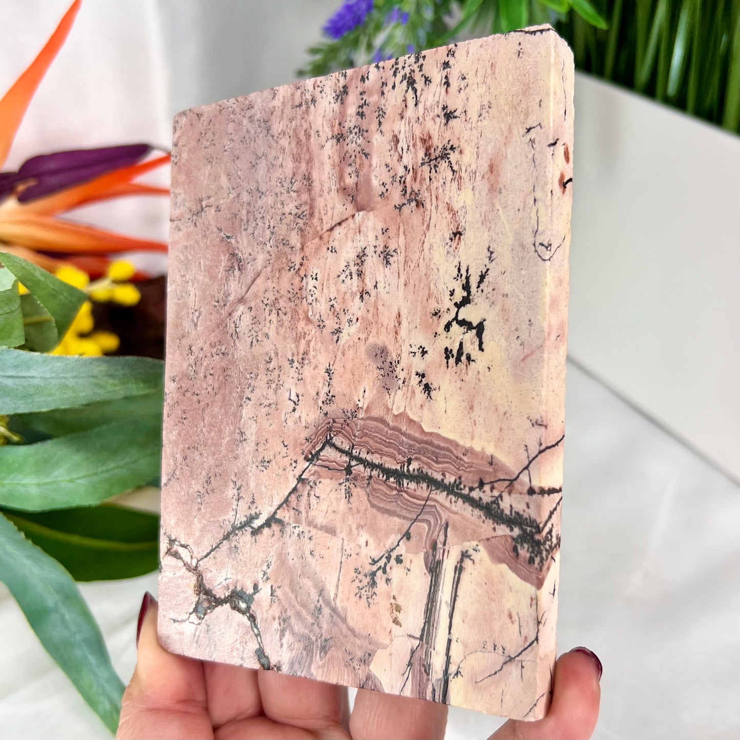 Dendritic Jasper Slab Crystal Slab Carving 376g