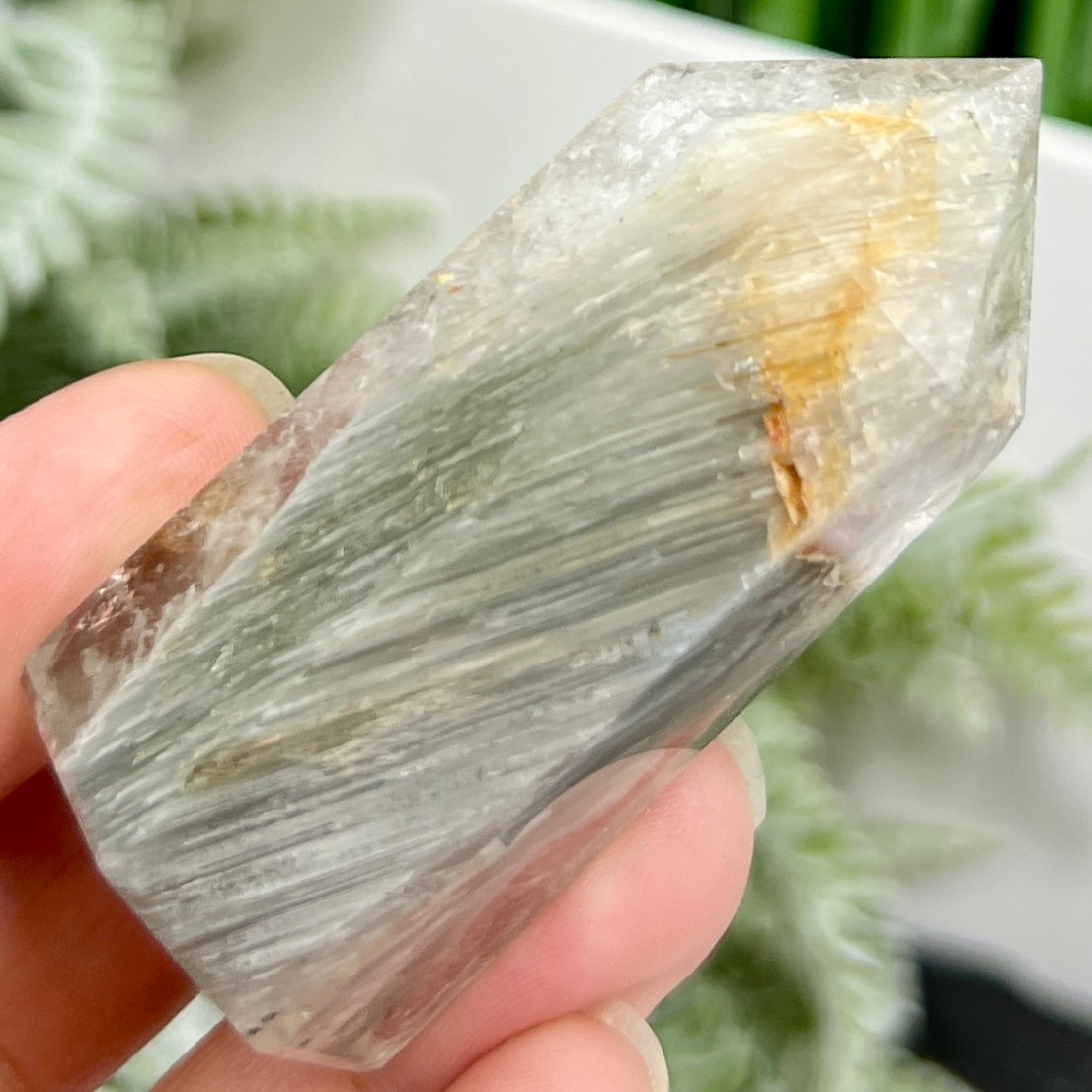 Lodolite Garden Scenic Quartz Tower Point Natural Crystal Generator 72g 63mm