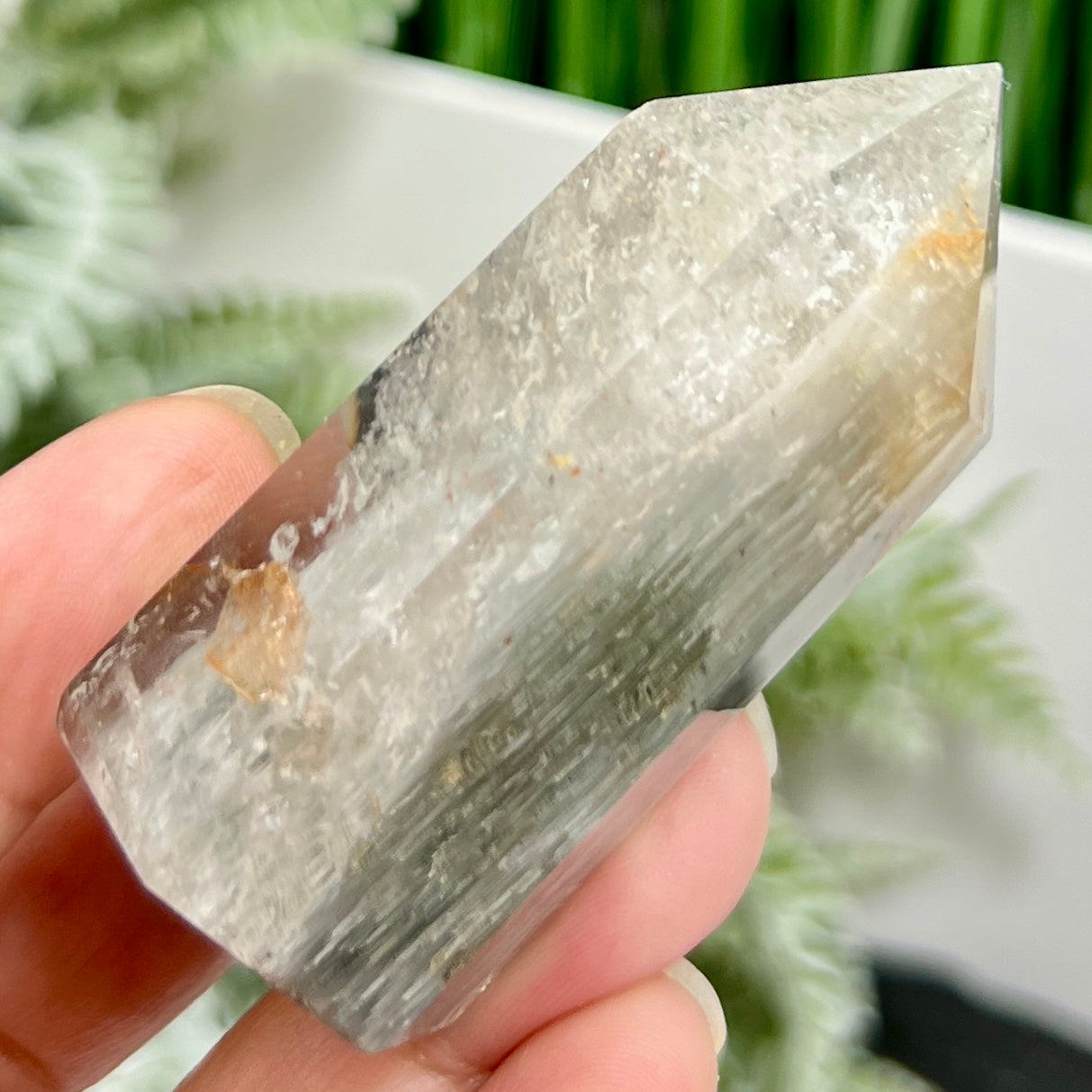 Lodolite Garden Scenic Quartz Tower Point Natural Crystal Generator 72g 63mm