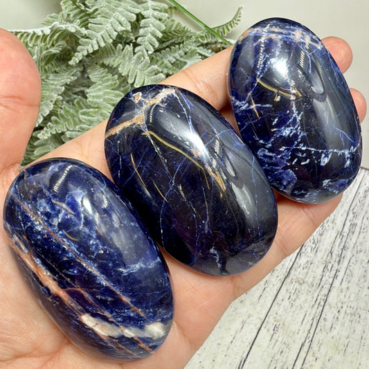 Blue Sodalite Palm Stones Worry Meditation Gemstone YOU CHOOSE