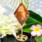 Carnelian Quartz Diamond Display with Stand Healing Crystal Carving