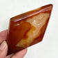 Carnelian Quartz Diamond Display with Stand Healing Crystal Carving