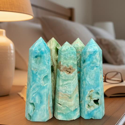 Blue Aragonite Points Towers Crystal Generators YOU CHOOSE