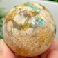 Green Flower Agate Sphere Crystal Ball 190g 53mm