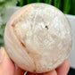 Flower Agate with Quartz Sphere Crystal Ball 386g 66mm