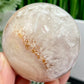 Flower Agate with Quartz Sphere Crystal Ball 386g 66mm