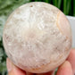 Flower Agate with Quartz Sphere Crystal Ball 386g 66mm