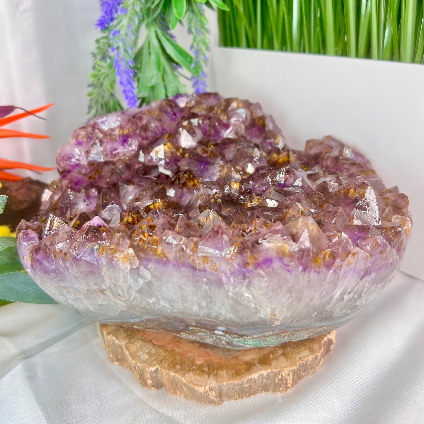 Amethyst with Cacoxenite Cluster Healing Natural Crystal 4416g