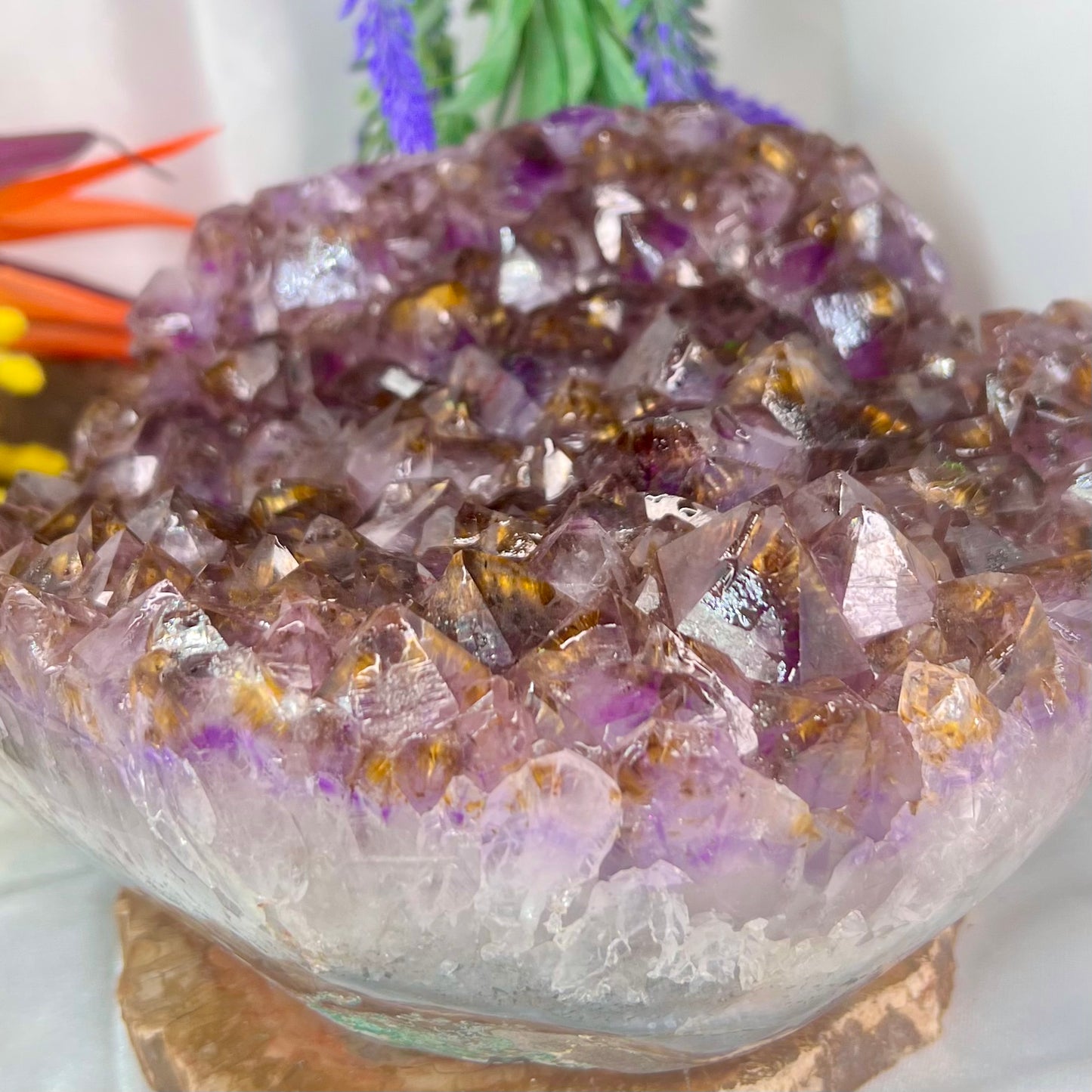 Amethyst with Cacoxenite Cluster Healing Natural Crystal 4416g
