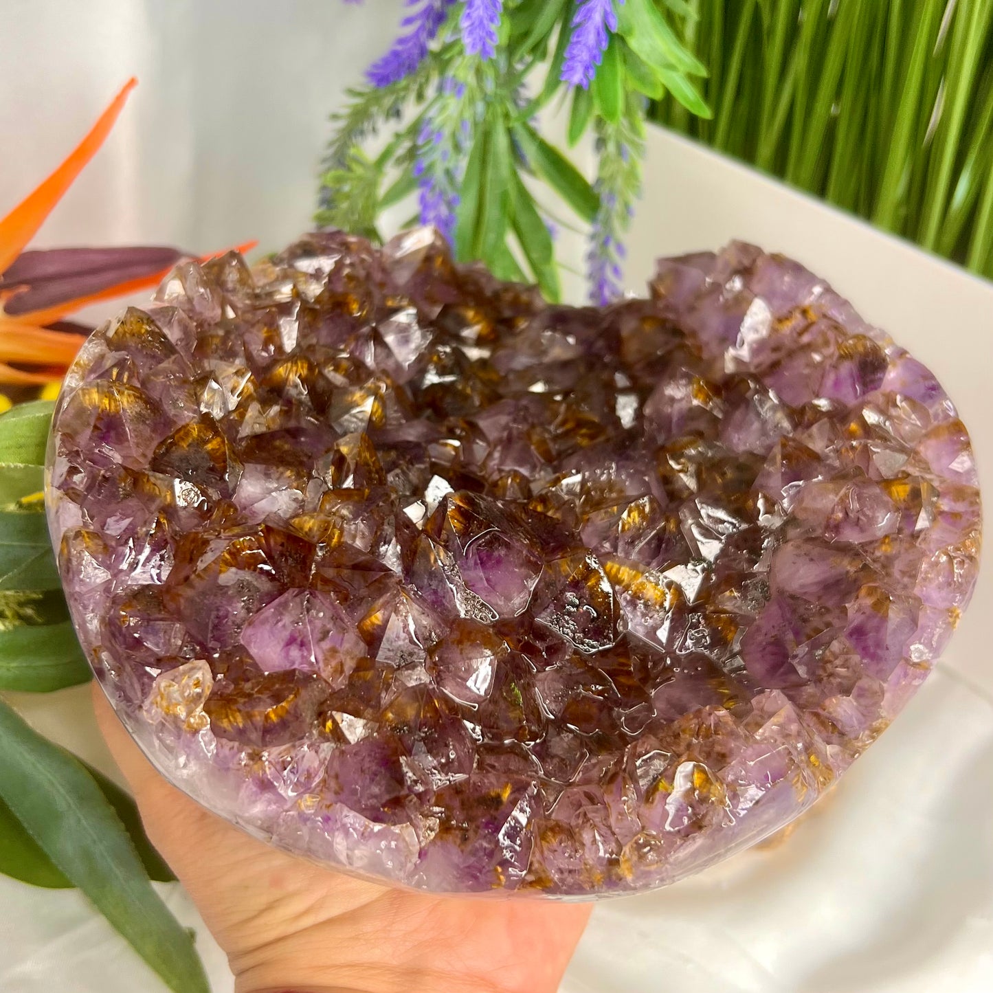 Amethyst with Cacoxenite Cluster Healing Natural Crystal 4416g