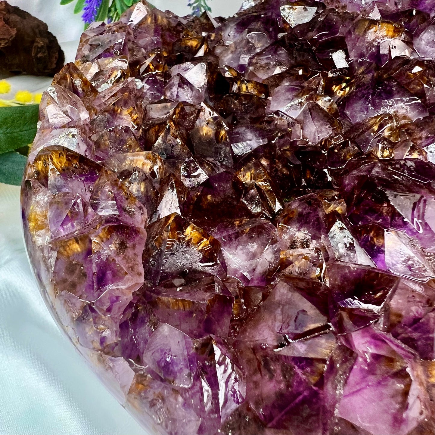 Amethyst with Cacoxenite Cluster Healing Natural Crystal 4416g