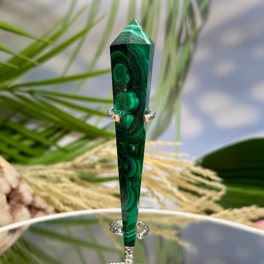 Malachite Wand with Stand Crystal 30g 88mm