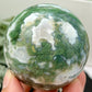 Moss Agate Sphere High Quality Crystal Ball 322g 63mm