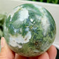 Moss Agate Sphere High Quality Crystal Ball 322g 63mm