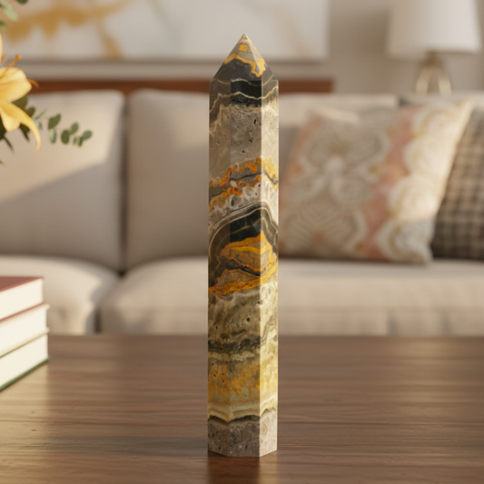 Bumblebee Jasper Tower Point Healing Crystal Generator 560g 243mm