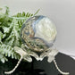 Blue Green Moss Agate with Selenite Sphere High Quality Crystal Ball 298g 61mm