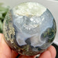 Blue Green Moss Agate with Selenite Sphere High Quality Crystal Ball 298g 61mm