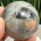 Labradorite Purple Sunset Sphere Healing Crystal Ball Flashy Gemstone 240g 55mm