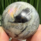 Labradorite Purple Sunset Sphere Healing Crystal Ball Flashy Gemstone 240g 55mm