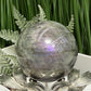 Labradorite Purple Sphere Healing Crystal Ball Flashy Gemstone 170g 48mm