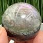 Labradorite Purple Sphere Healing Crystal Ball Flashy Gemstone 170g 48mm