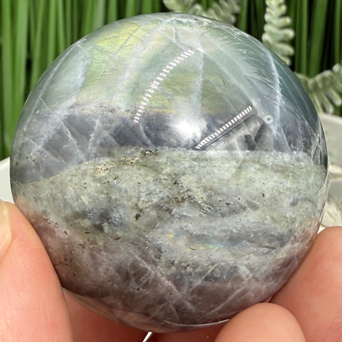Labradorite Sphere Healing Crystal Ball Flashy Gemstone 112g 43mm