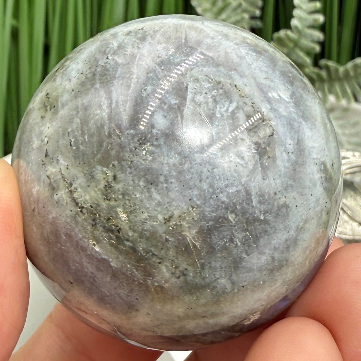 Labradorite Sphere Healing Crystal Ball Flashy Gemstone 112g 43mm