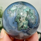 Blue Moss Agate Sphere Healing Crystal Ball 180g 51mm