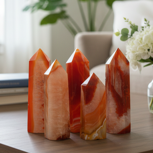 Carnelian Quartz Points Towers Healing Crystal YOU CHOOSE